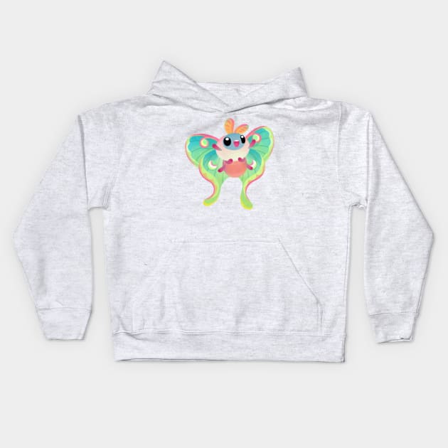 Luna moth Kids Hoodie by pikaole